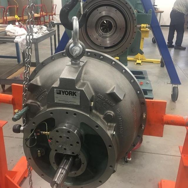 York chiller compressor on a stand