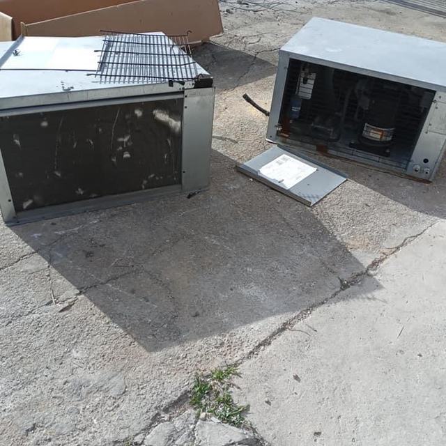 Condensing units being serviced